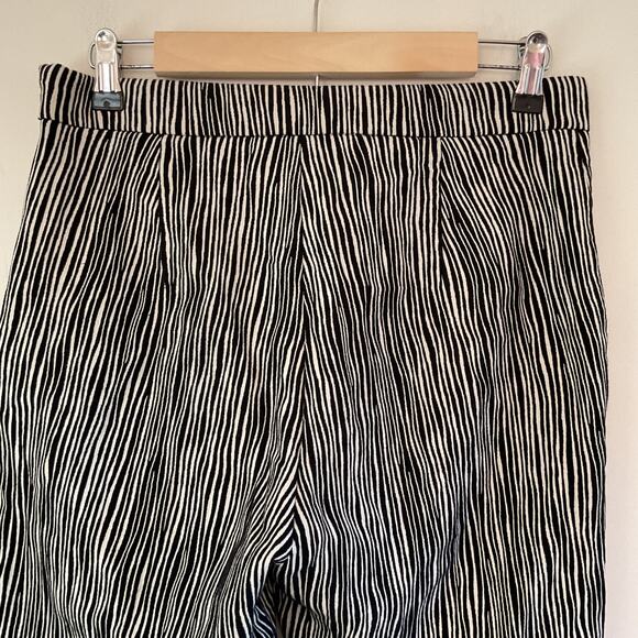 Max Mara Textured Zebra-Print Pants Sz 8 Black And White Cotton Academia preppy - Picture 4 of 10